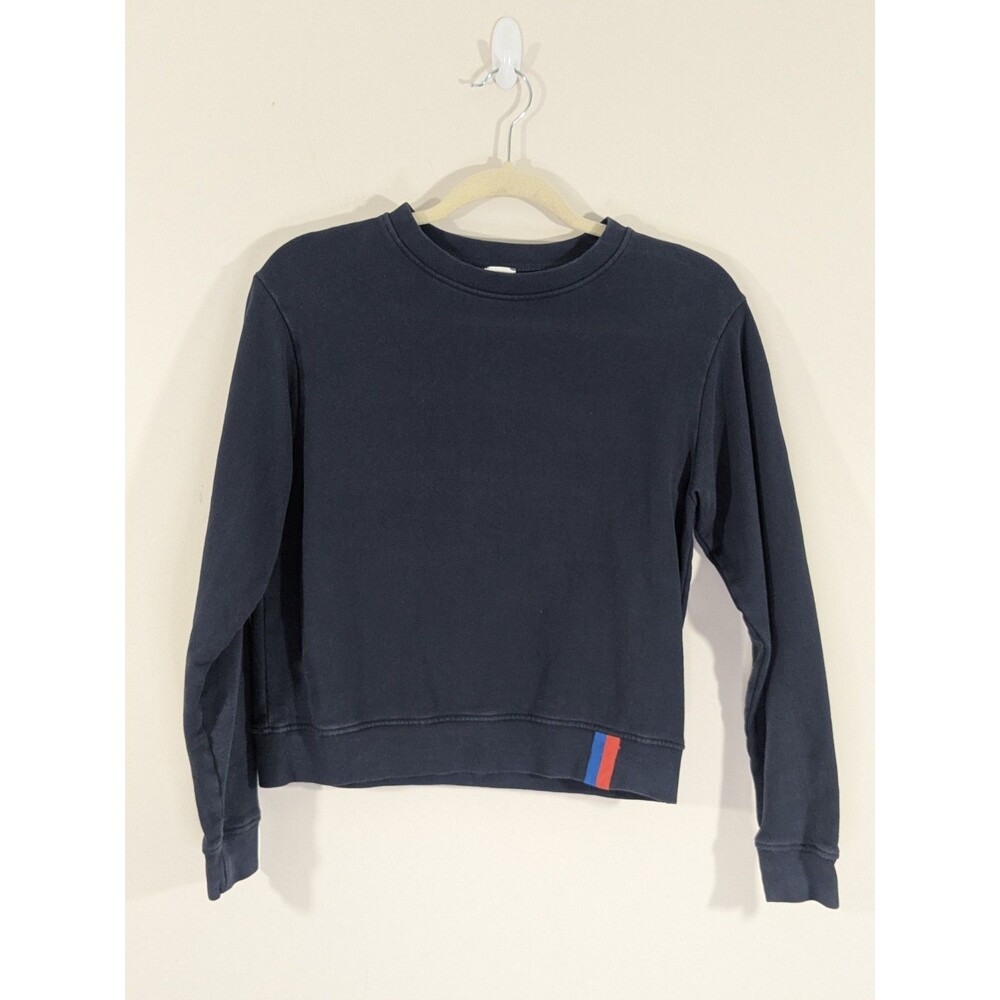 Kule The Raleigh Sweatshirt Women Sz XS Blue Cotton Fleece Crew Neck Warm Winter